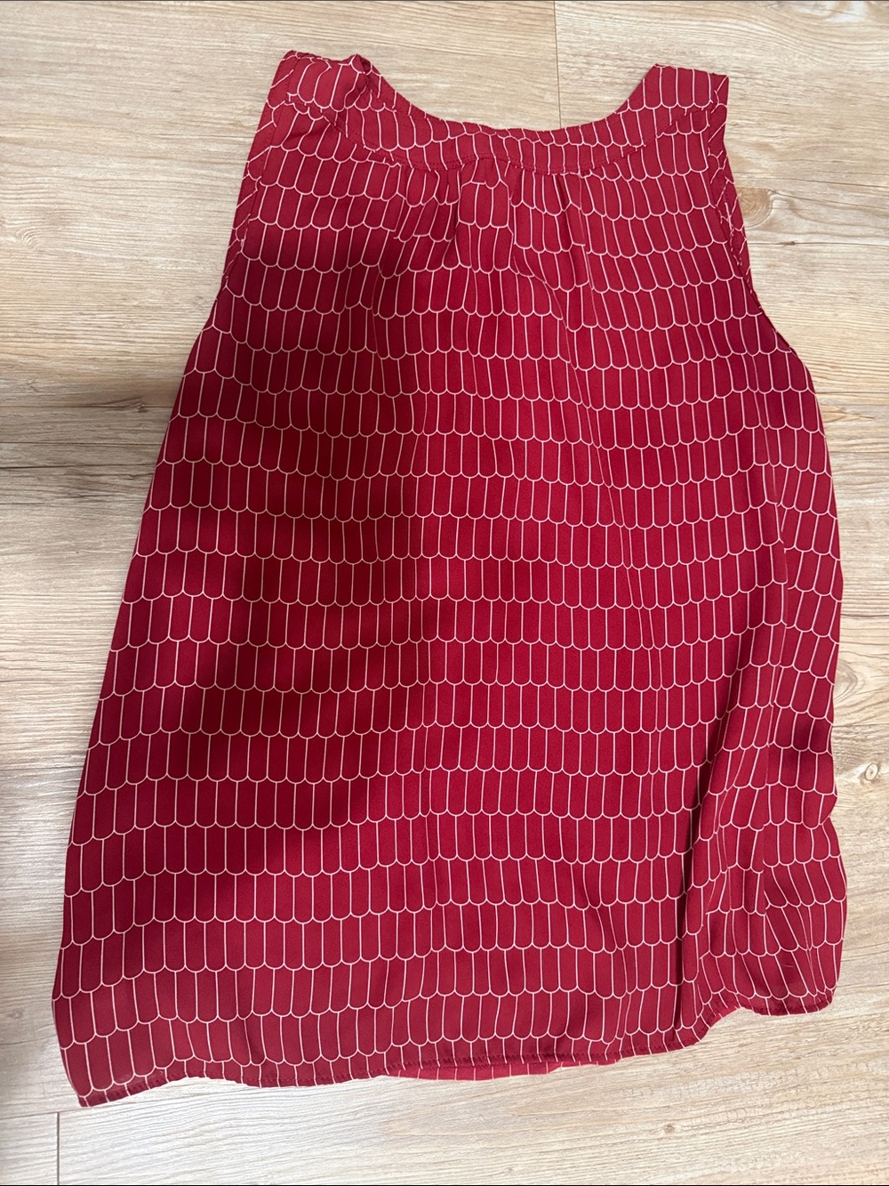LOFT Red Patterned A-Line Skirt